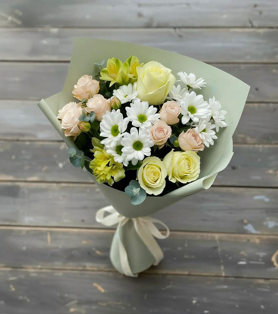 Букет цветов из: Альстромерии, Розы и Хризантемы в Войновой-Горе