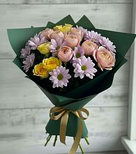Букет цветов из:  Хризантемы и Розы в Войновой-Горе