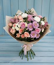 Букет цветов из:  Хризантемы, Розы и Альстромерии в Войновой-Горе