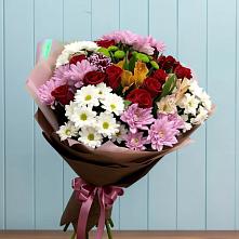 Букет цветов из:  Розы, Хризантемы и Альстромерии в Войновой-Горе
