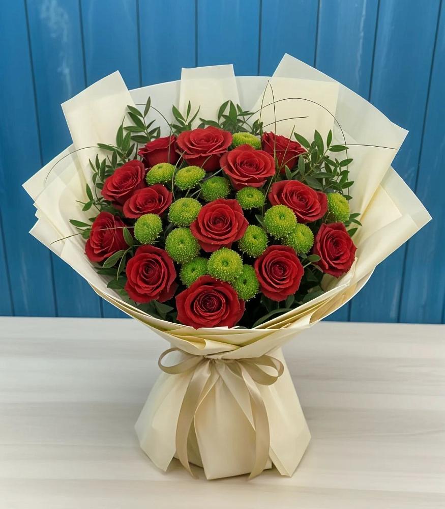 Букет цветов из: Розы и Хризантемы в Войновой-Горе