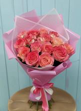 Букет 15 Розовых роз Равель в Войновой-Горе